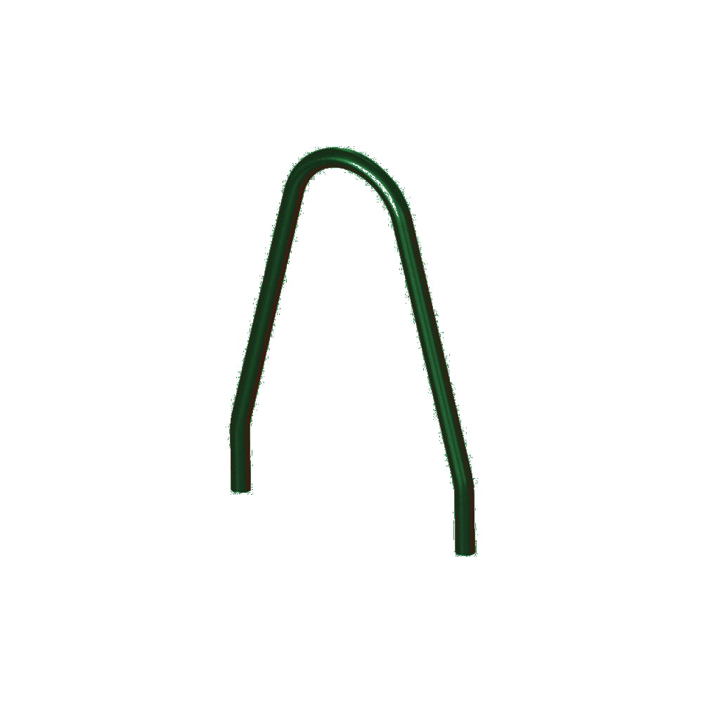 MF9021 Inground Mount Bola Metal Bike Rack — Metal Powder Coat — 69 Emerald — digitally rendered color preview