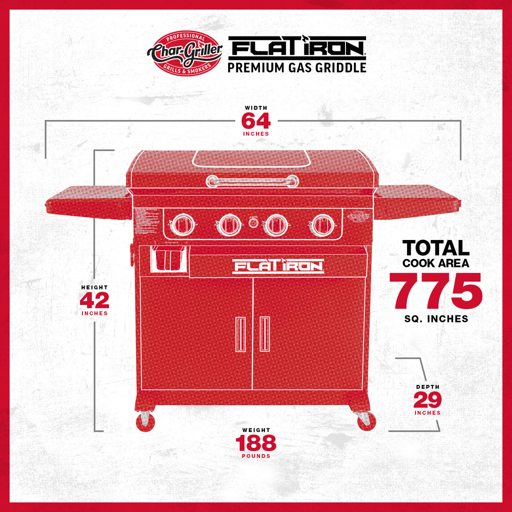 Char-Griller 4-Burner Premium Gas Griddle 8536