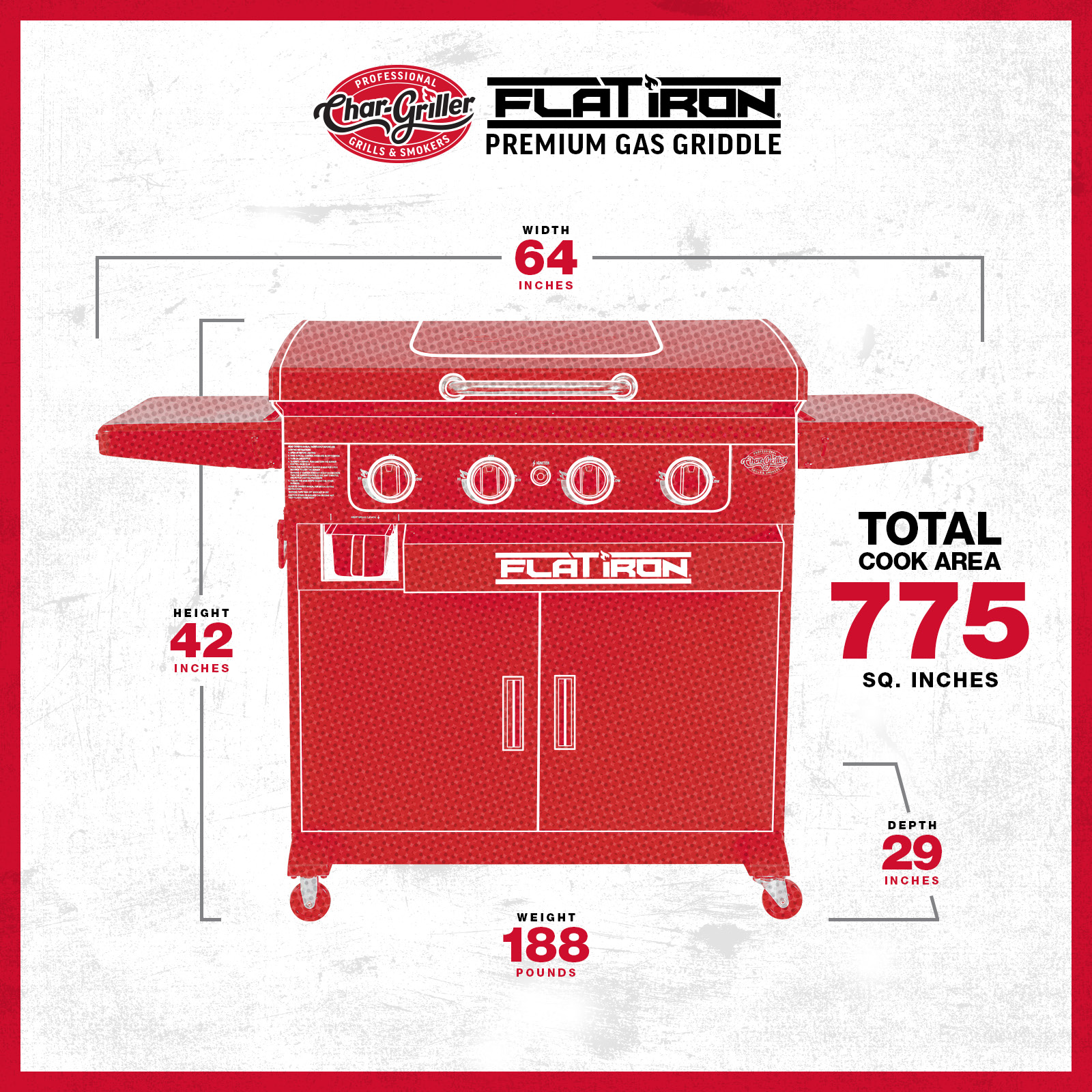 Char-Griller 4-Burner Premium Gas Griddle 8536