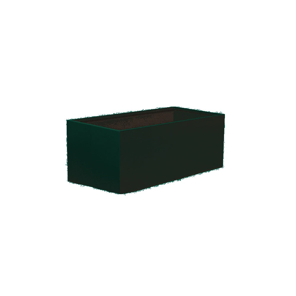WS510 Aluminum Rectangular Planter — Metal Powder Coat — S29 Green — digitally rendered color preview