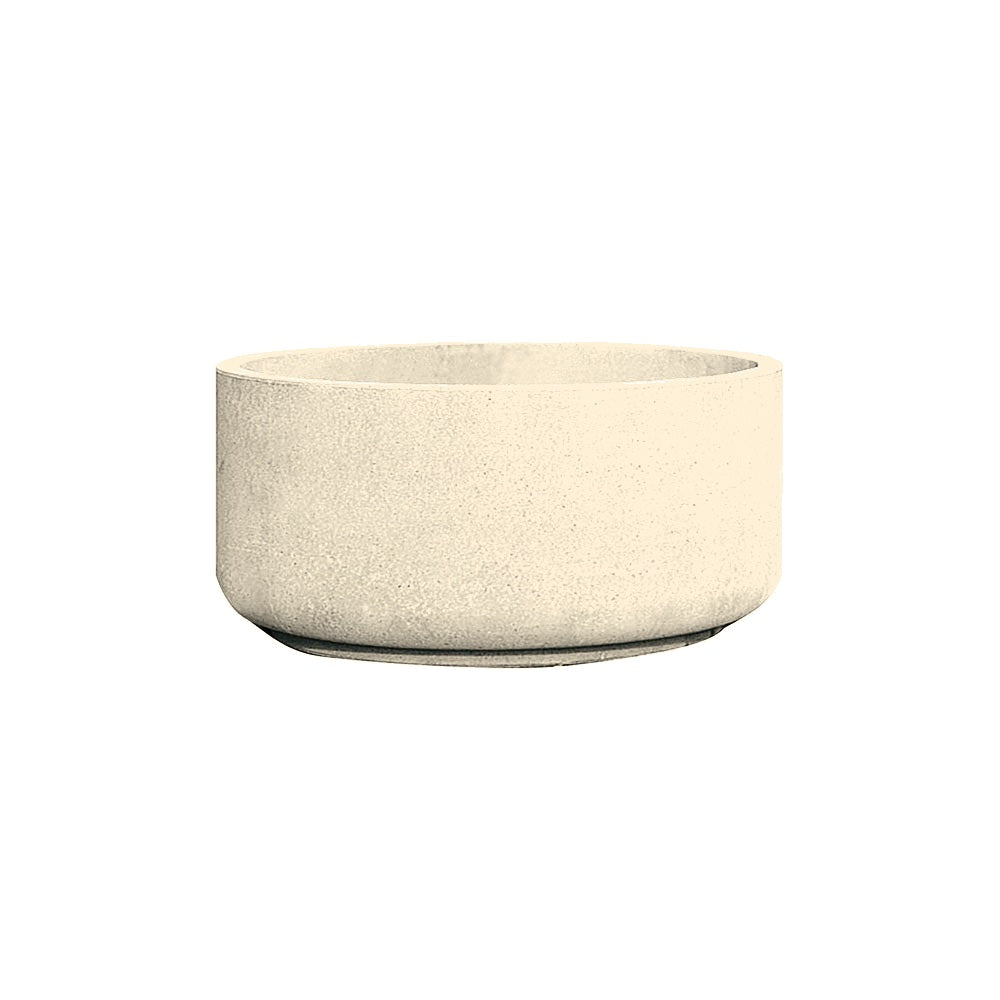 TF4135 Round Concrete Planter — Weatherstone — W20 White — digitally rendered color preview