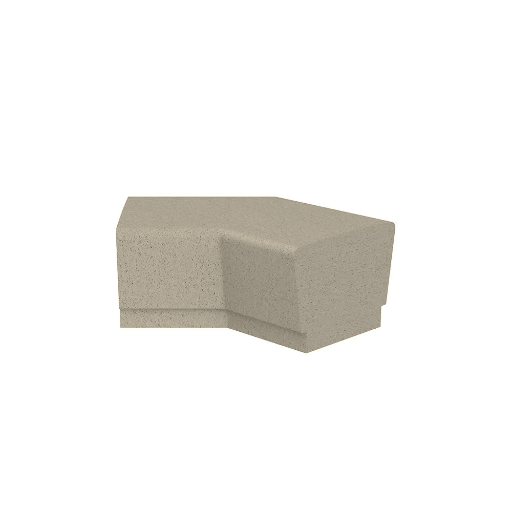 WS910 Our Town 45 Degree Square Bench Corner — Weatherstone — W20 White — digitally rendered color preview