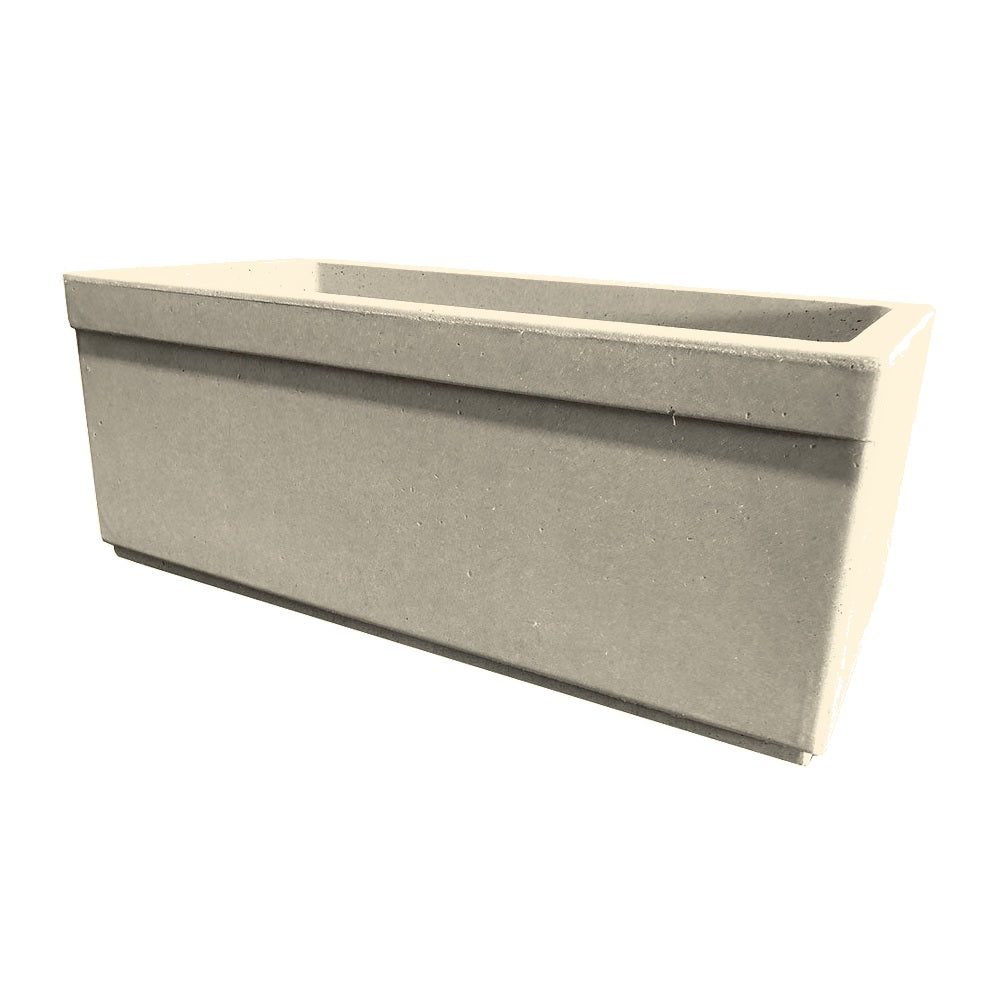 TF4150 RP Series Rectangular Concrete Planter — Acid Wash — A20 White — digitally rendered color preview