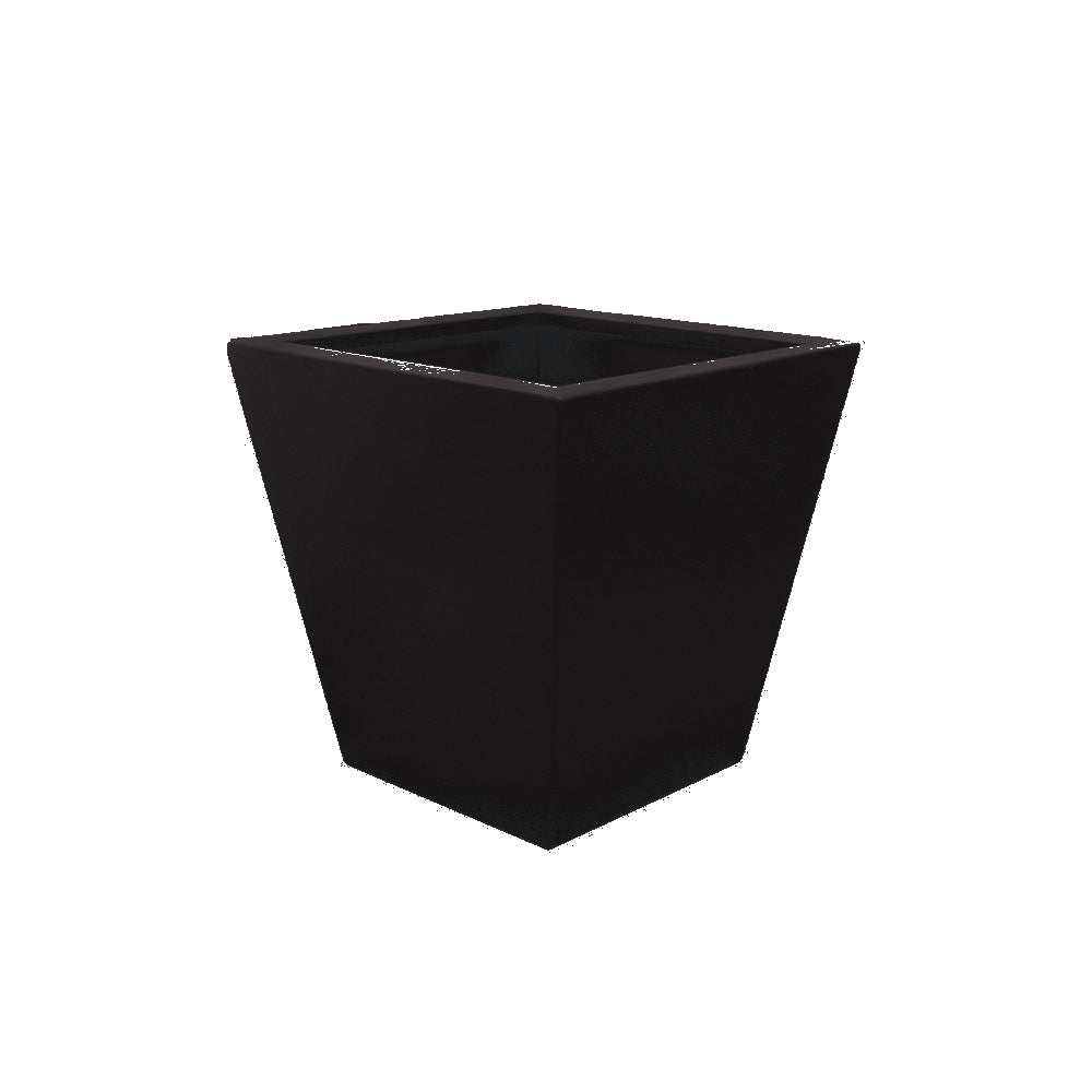 WS502 Executive Series Tapered Aluminum Planter — Metal Powder Coat — 8 Black — digitally rendered color preview