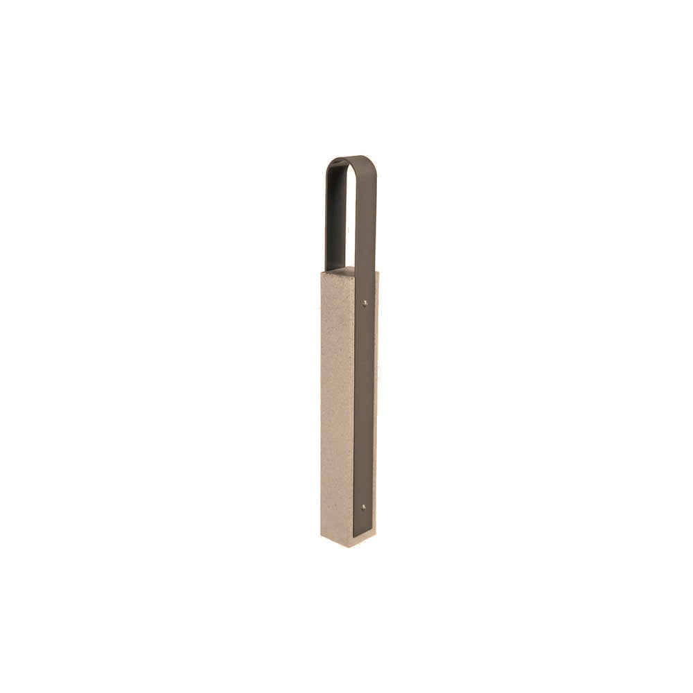 DF6520 Collaboration Vault Bike Bollard - Tall/Rounded — Weatherstone — W21 Buff — digitally rendered color preview
