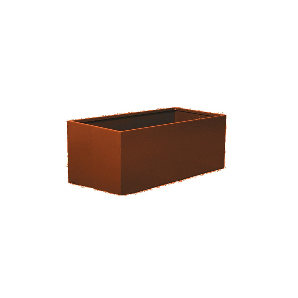 WS508 Aluminum Rectangular Planter — Metal Powder Coat — S3 Orange — digitally rendered color preview