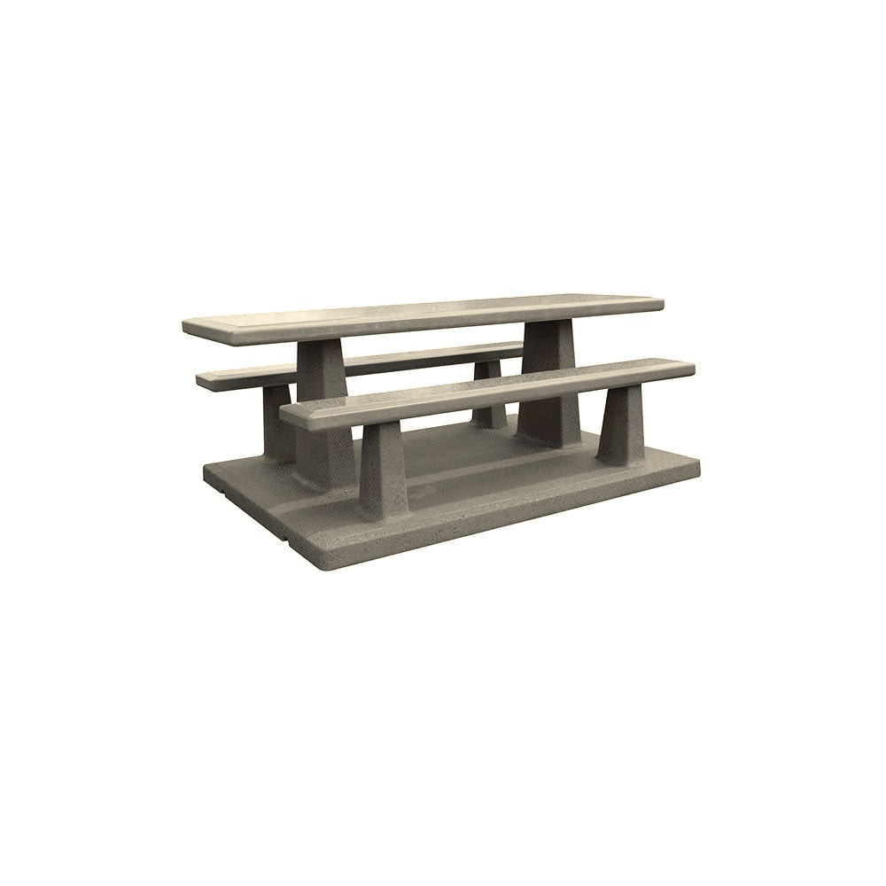 TF3215 Concrete Picnic Table Set with Concrete Base — Weatherstone — W20 White — digitally rendered color preview
