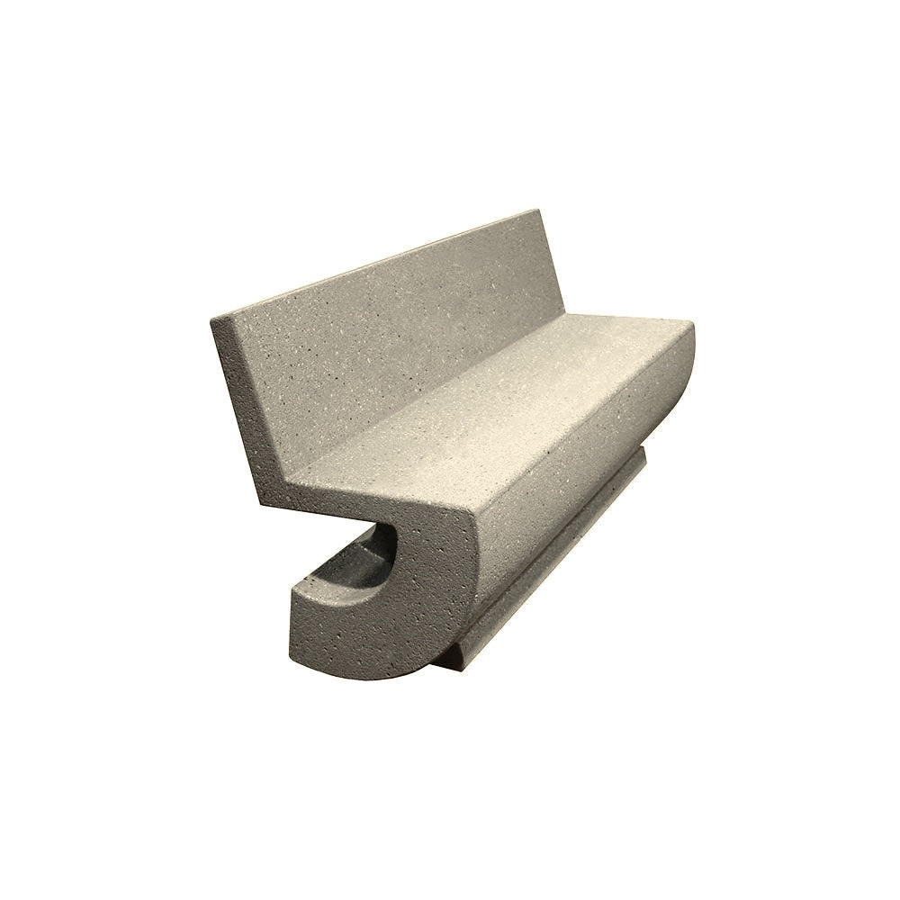 WS144 Concrete Cantilever Bench — Acid Wash — A20 White — digitally rendered color preview