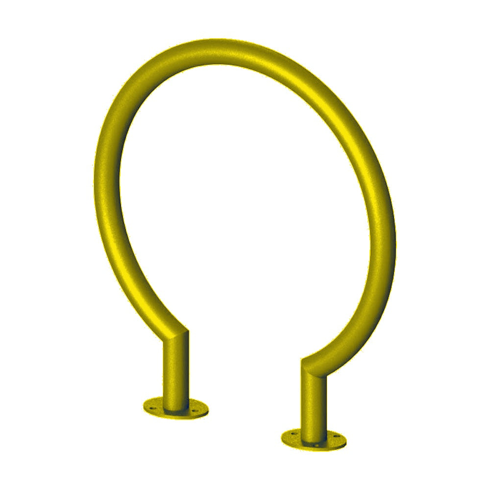MF9022 Surface Mount Circle Bike Rack — Metal Powder Coat — S1 Yellow — digitally rendered color preview