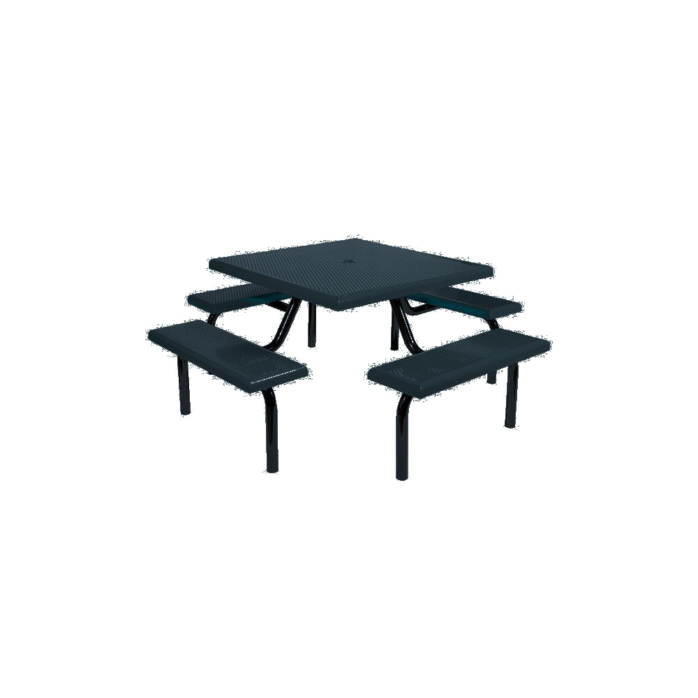 MF1020 Square Modular 4-Bench Table — Metal Powder Coat — 126 Charcoal — digitally rendered color preview