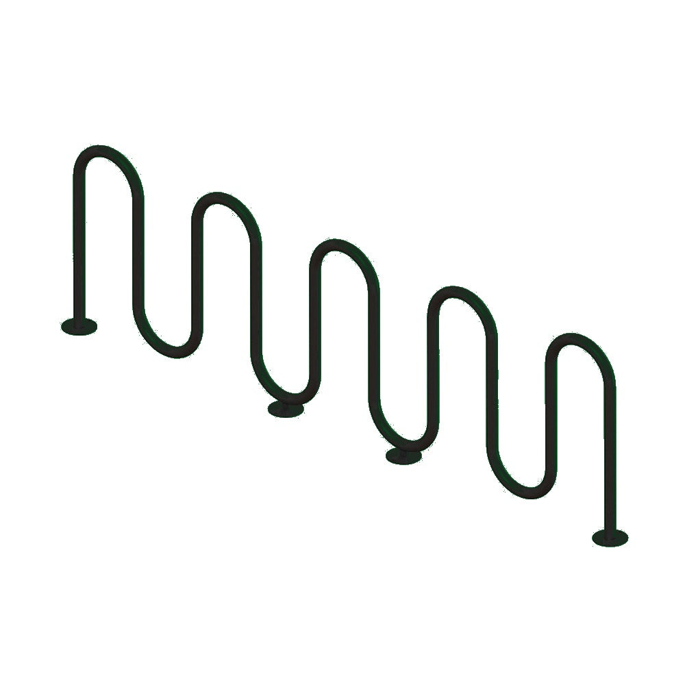 MF9010 Surface Mount 9 Loop Bike Rack — Metal Powder Coat — 69 Emerald — digitally rendered color preview
