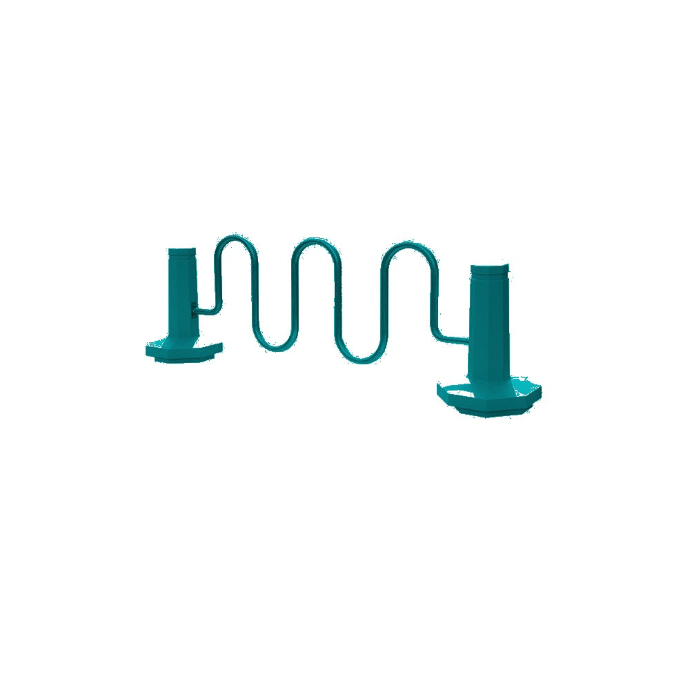 TF7193 Bike Rack Bollard — Metal Powder Coat — S8 Teal — digitally rendered color preview