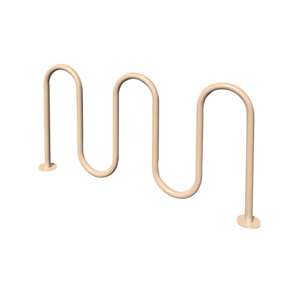 MF9009 Surface Mount 5 Loop Bike Rack — Metal Powder Coat — S44 Putty — digitally rendered color preview