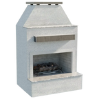 Cal Flame Modern Outdoor Gas Fireplace Extended Mantle FRP905-2