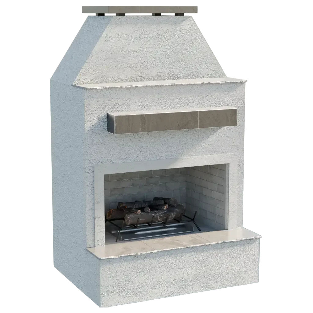 Cal Flame Modern Outdoor Gas Fireplace Extended Mantle FRP905-2