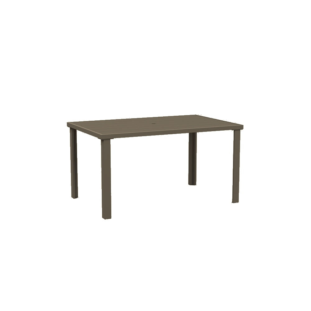 Lorna Dining Table Series — Recycled Plastic Lumber — 85 Weathered Wood — digitally rendered color preview