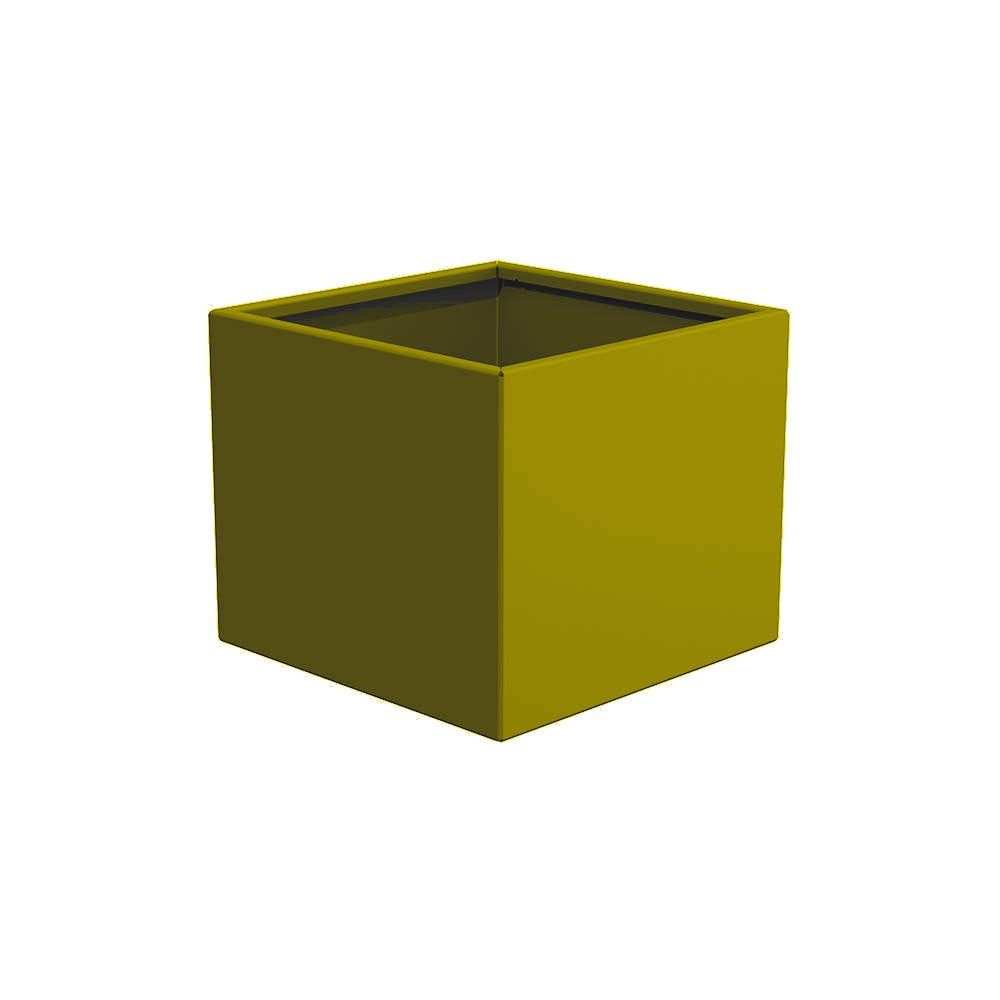 WS506 Aluminum Square Planter — Metal Powder Coat — S1 Yellow — digitally rendered color preview