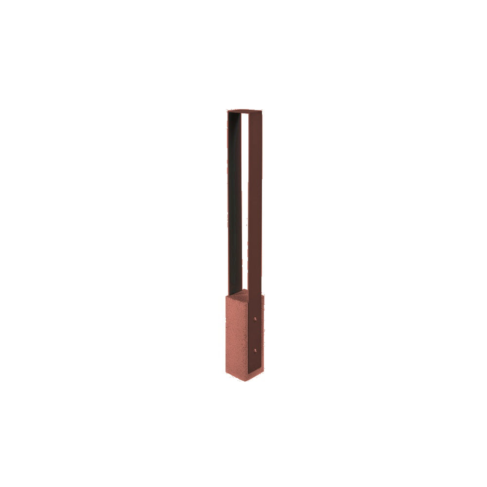 DF6525 Collaboration Vault Bike Bollard - Short/Square — Acid Wash — A24 Brick Red — digitally rendered color preview