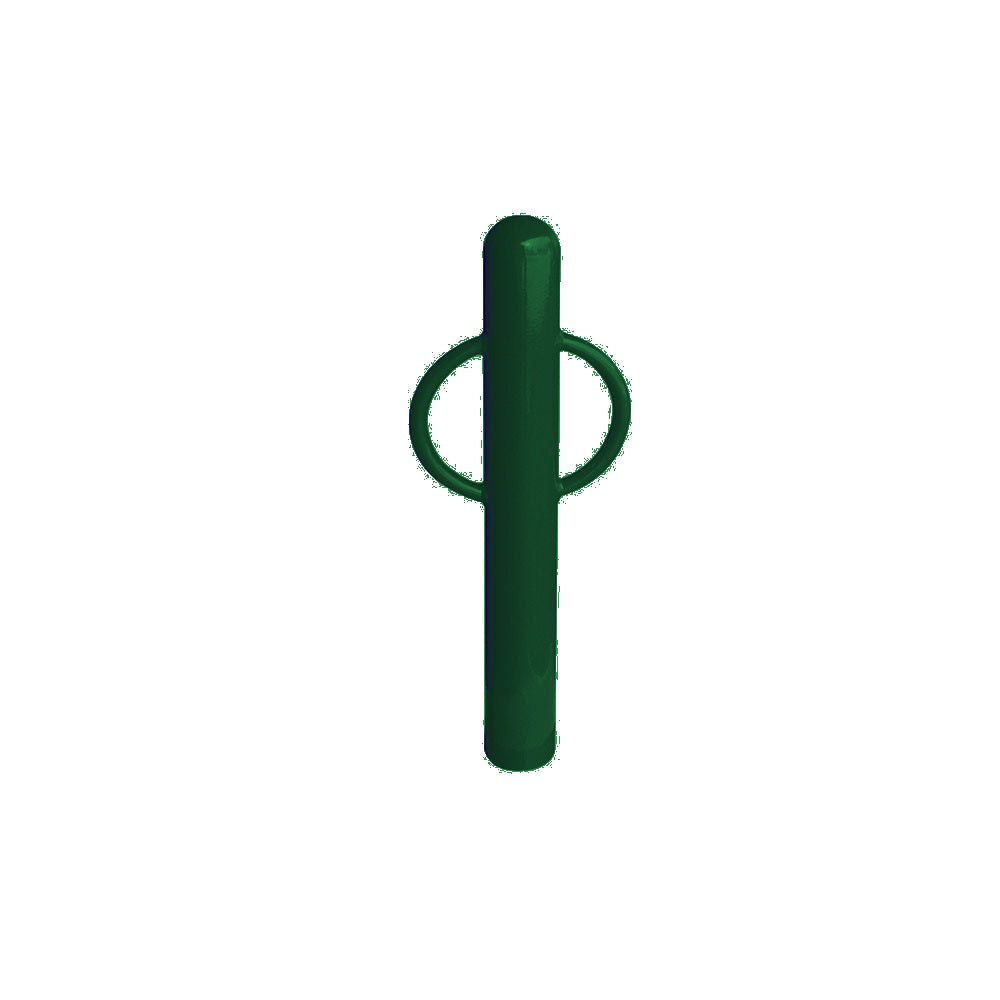 MF9014 Inground Mount Bike Post Bollard — Metal Powder Coat — 69 Emerald — digitally rendered color preview