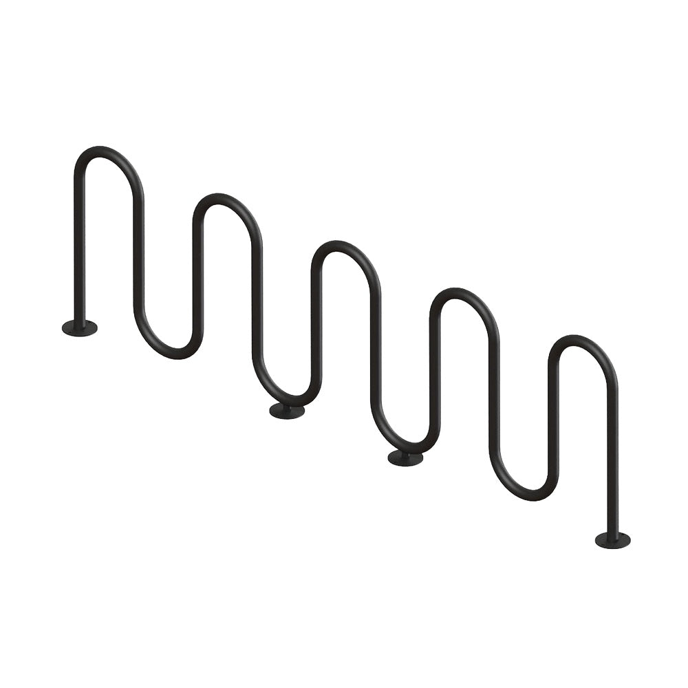MF9010 Surface Mount 9 Loop Bike Rack — Metal Powder Coat — 72 Aluminum — digitally rendered color preview