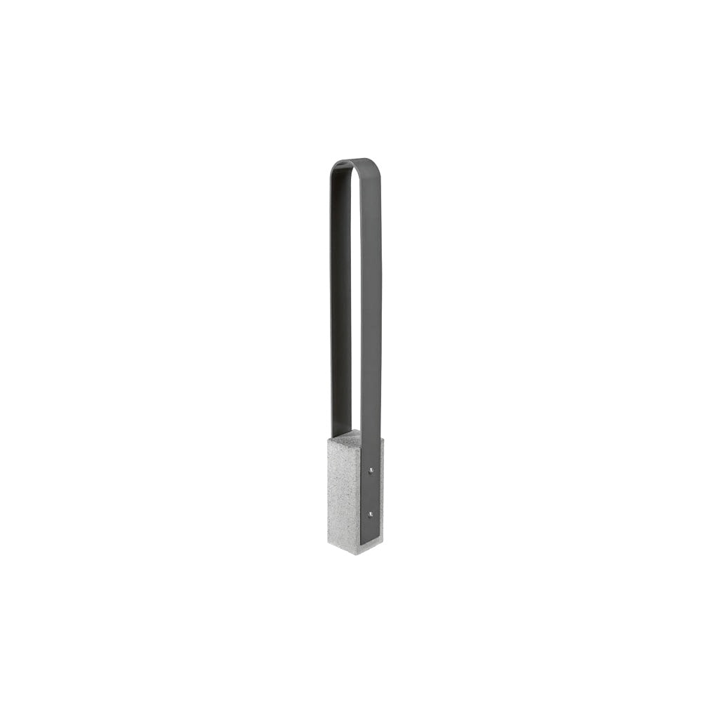 DF6510 Collaboration Vault Bike Bollard - Short/Rounded — Weatherstone — W33 Misty Gray — digitally rendered color preview