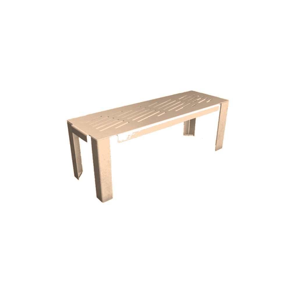 WS214 Steel Bench Seating — Metal Powder Coat — S44 Putty — digitally rendered color preview