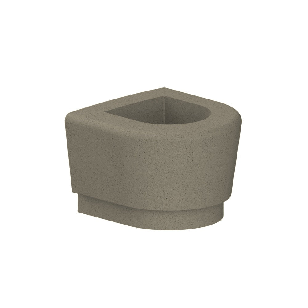 WS9073 Our Town Curve Planter end — Weatherstone — W23 Gray — digitally rendered color preview