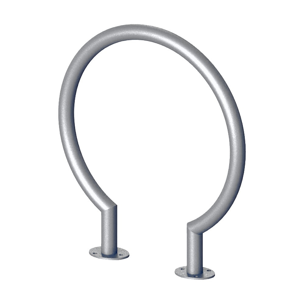 MF9022 Surface Mount Circle Bike Rack — Metal Powder Coat — 9 White — digitally rendered color preview
