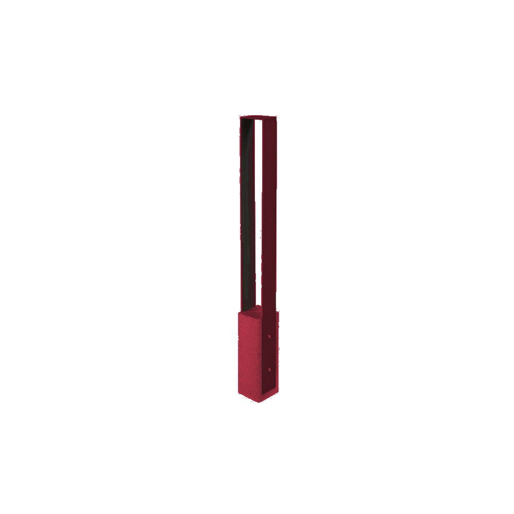 DF6525 Collaboration Vault Bike Bollard - Short/Square — Metal Powder Coat — S43 Fireweed — digitally rendered color preview