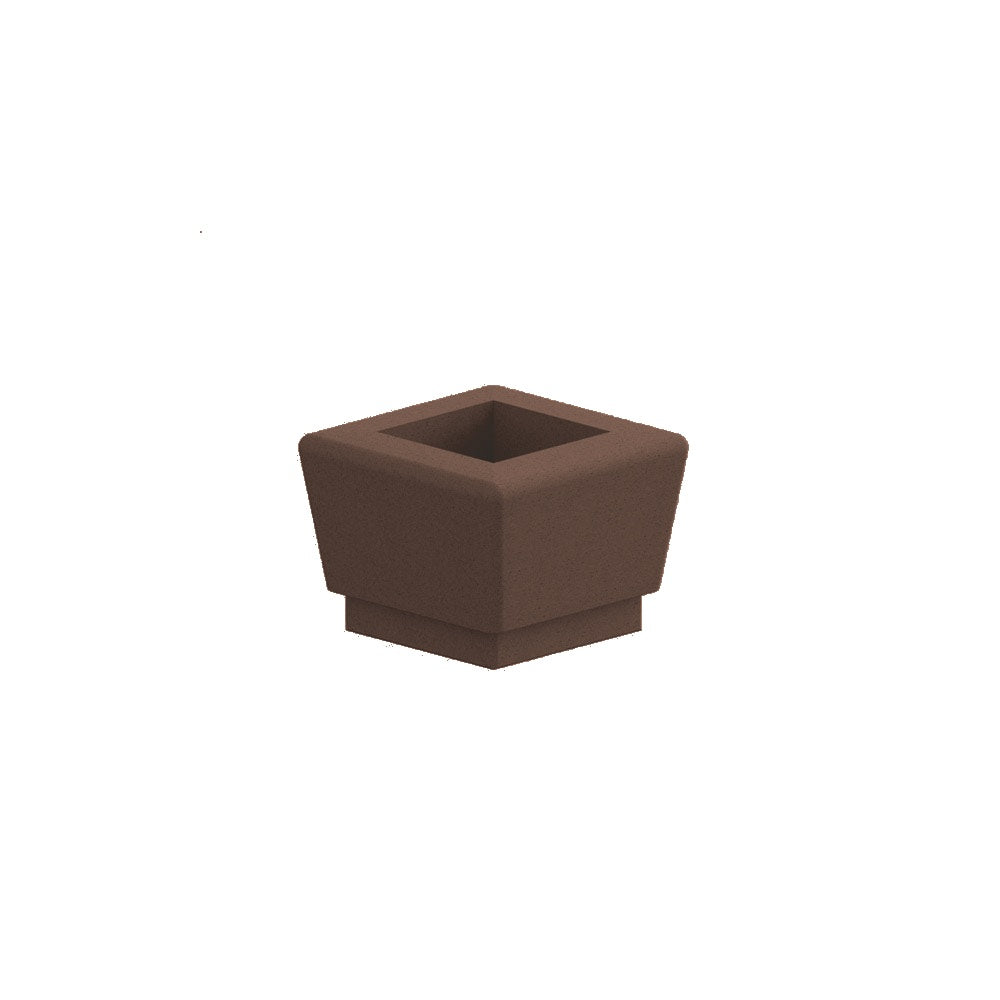 WS9126 Our Town Single Square Planter — Weatherstone — W25 Brown — digitally rendered color preview
