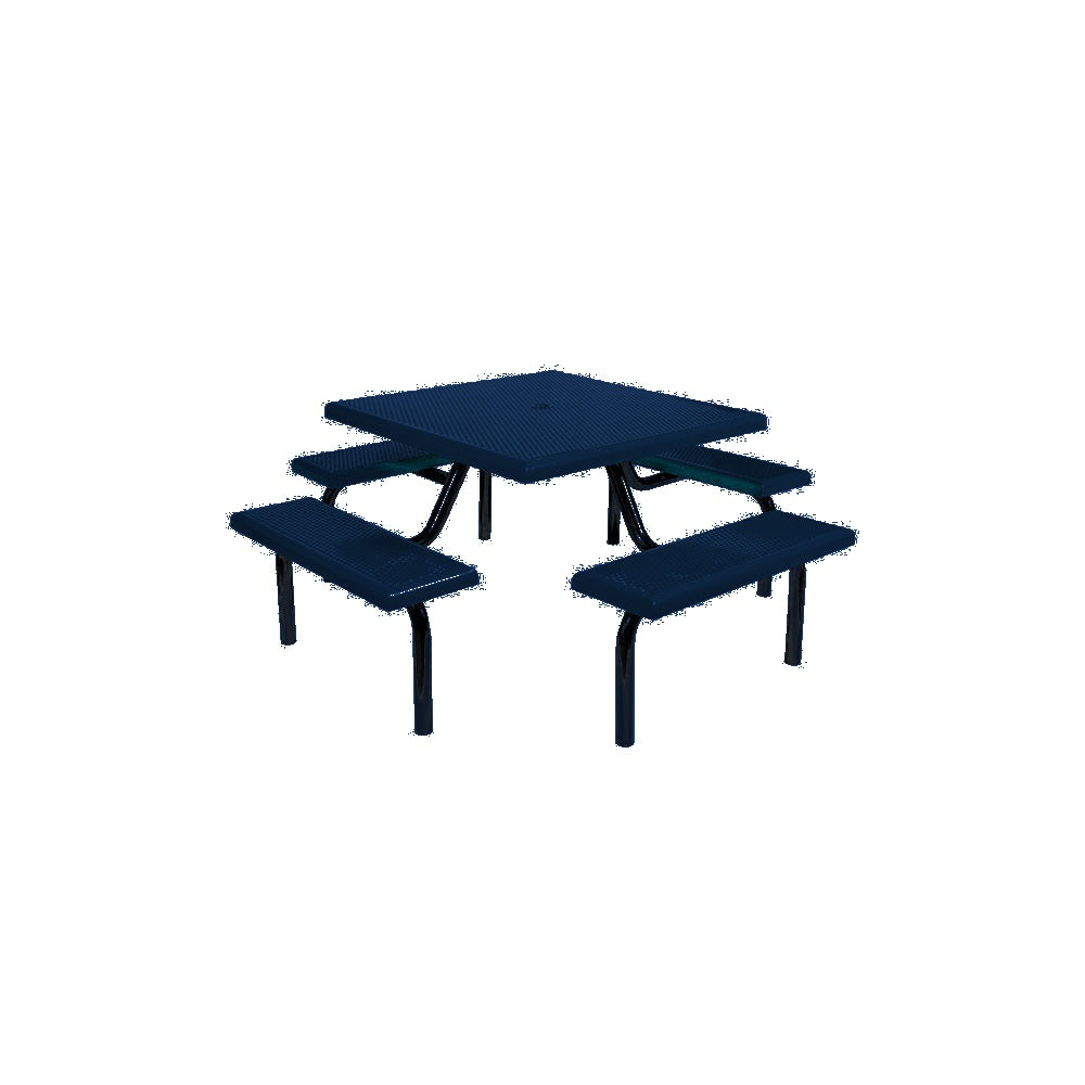 MF1020 Square Modular 4-Bench Table — Metal Powder Coat — S48 Cobalt Blue — digitally rendered color preview