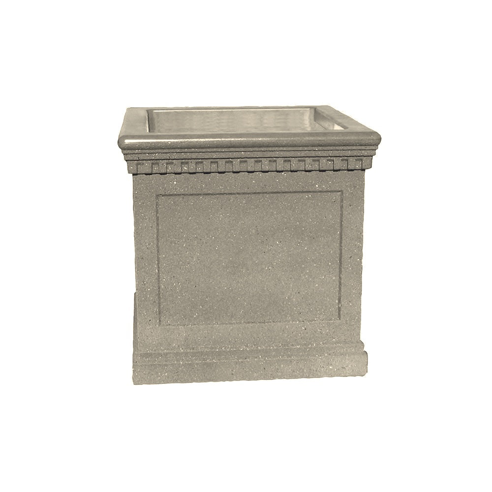 TF4245 Colonial Square Concrete Planter — Weatherstone — W20 White — digitally rendered color preview