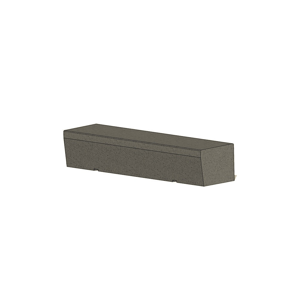 ZB.PR.01 Parlement Straight Concrete Bench — Acid Wash — A20 White — digitally rendered color preview