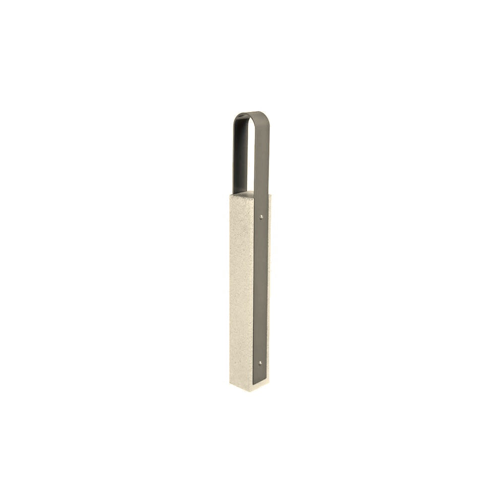 DF6520 Collaboration Vault Bike Bollard - Tall/Rounded — Weatherstone — W20 White — digitally rendered color preview