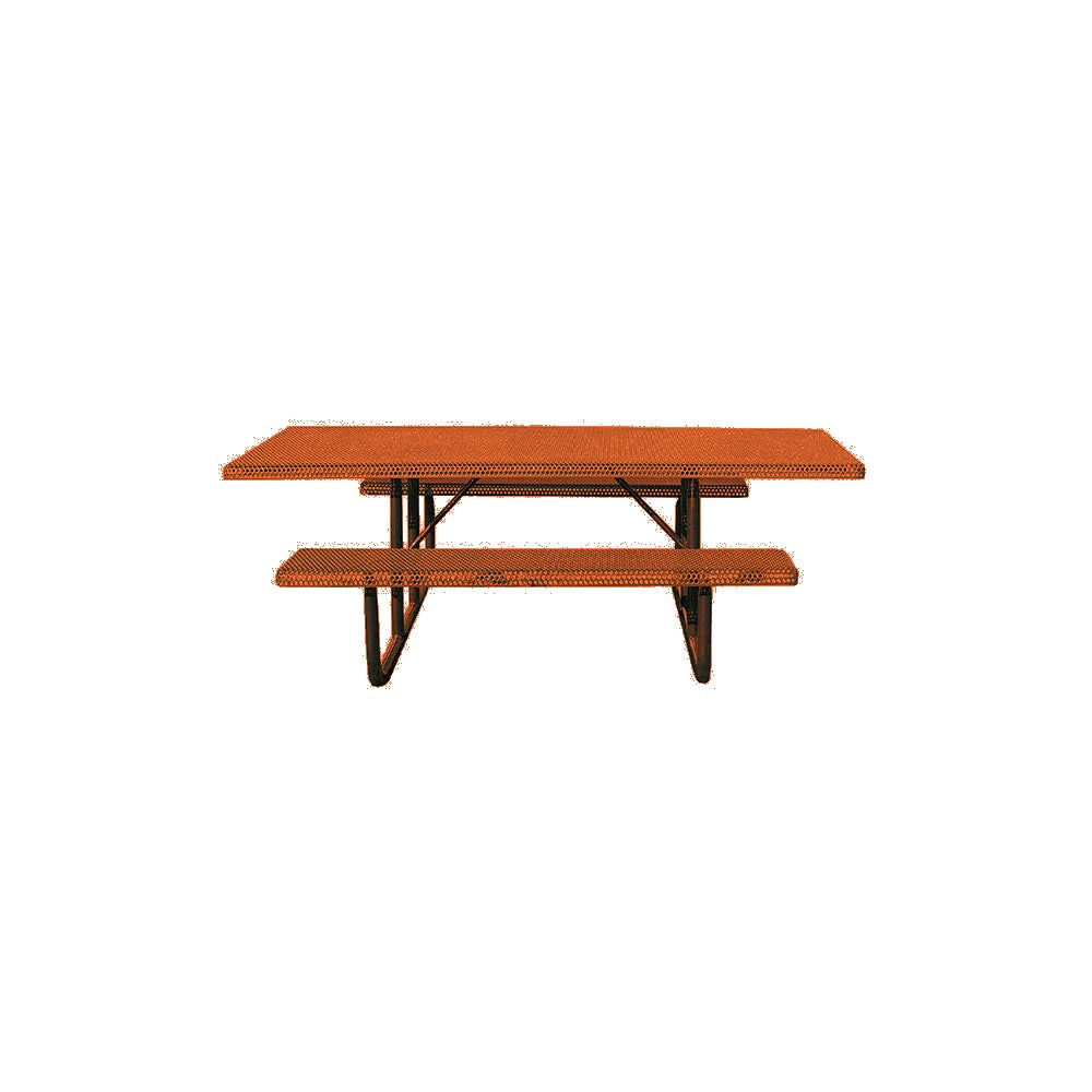 MF1059 8' Portable ADA Compliant Park Picnic Table — Metal Powder Coat — S3 Orange — digitally rendered color preview