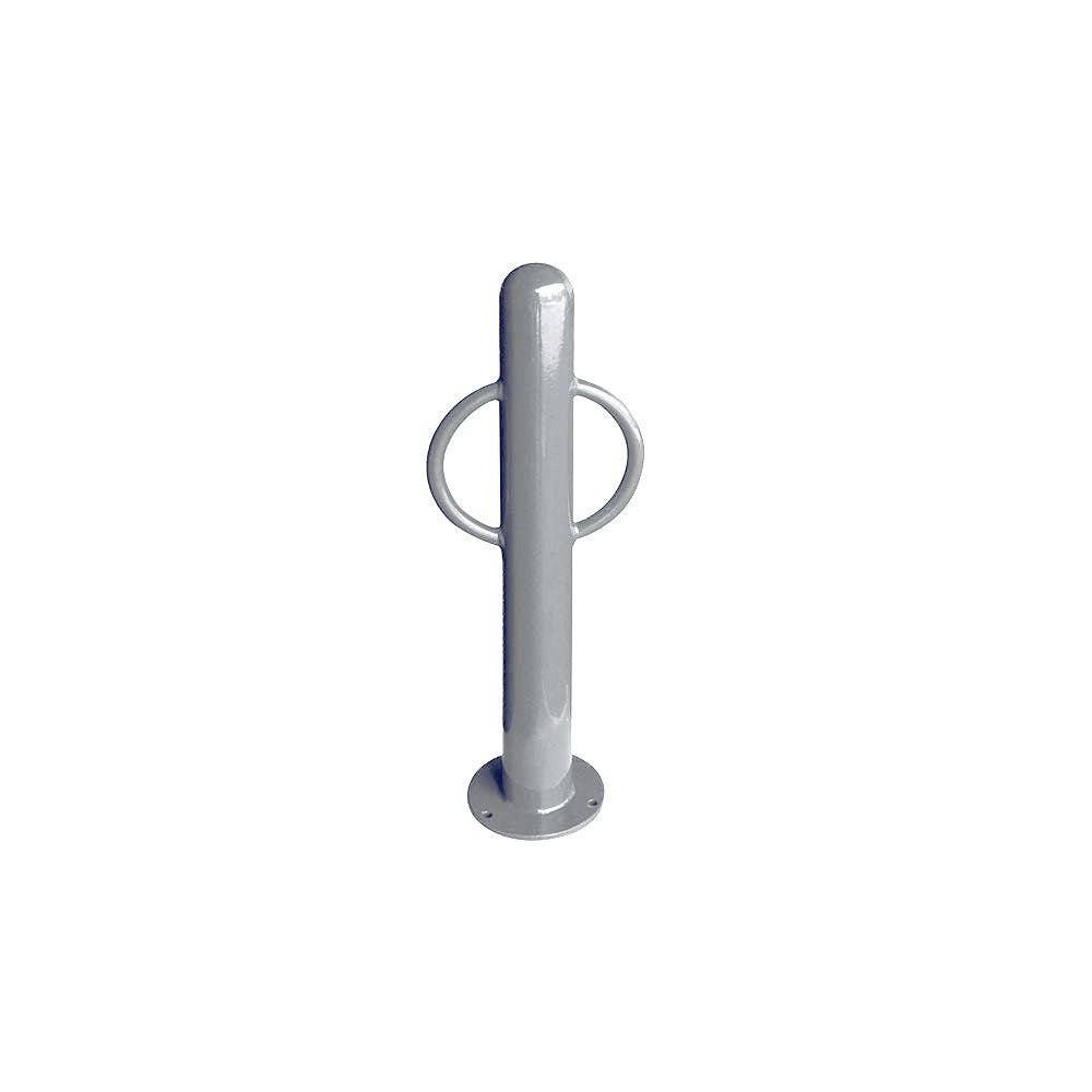 MF9005 Surface Mount Bike Post Bollard — Metal Powder Coat — 9 White — digitally rendered color preview