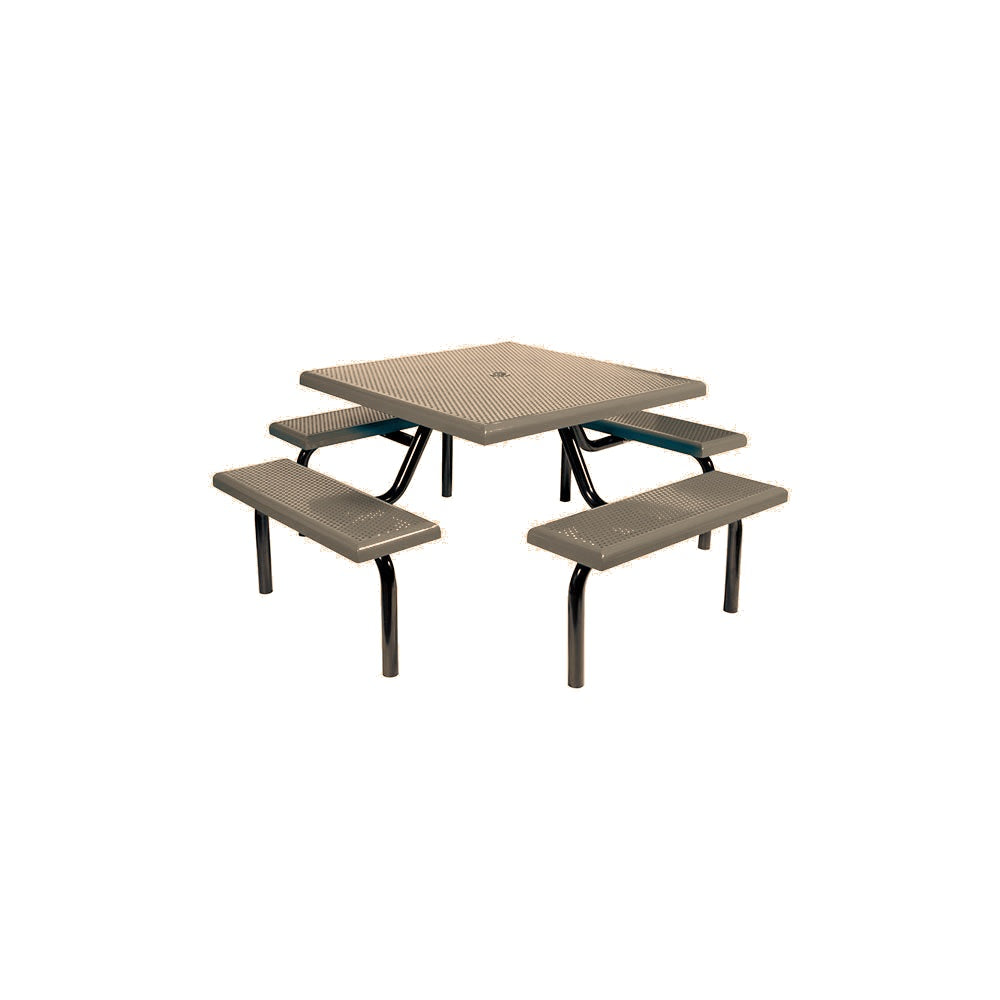 MF1020 Square Modular 4-Bench Table — Metal Powder Coat — S44 Putty — digitally rendered color preview