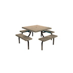 MF1020 Square Modular 4-Bench Table — Metal Powder Coat — S44 Putty — digitally rendered color preview