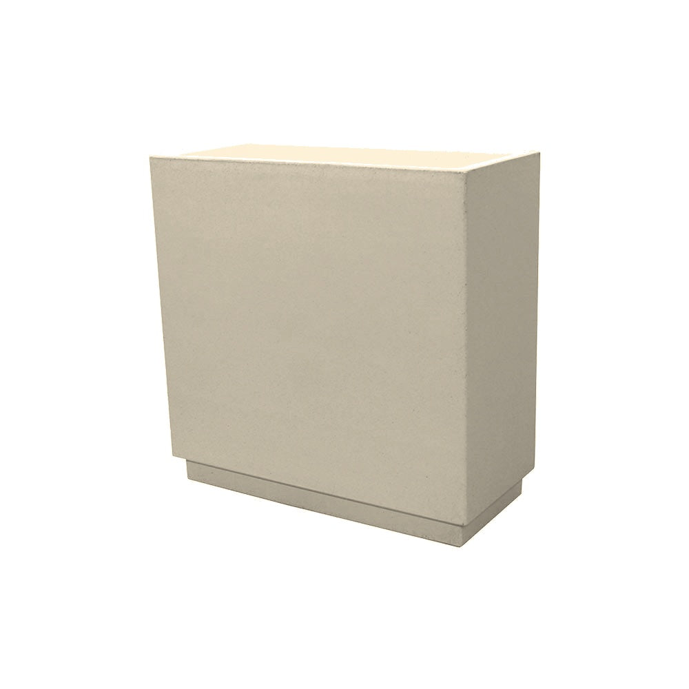 TF4355 Rectangular Concrete Planter — Weatherstone — W20 White — digitally rendered color preview