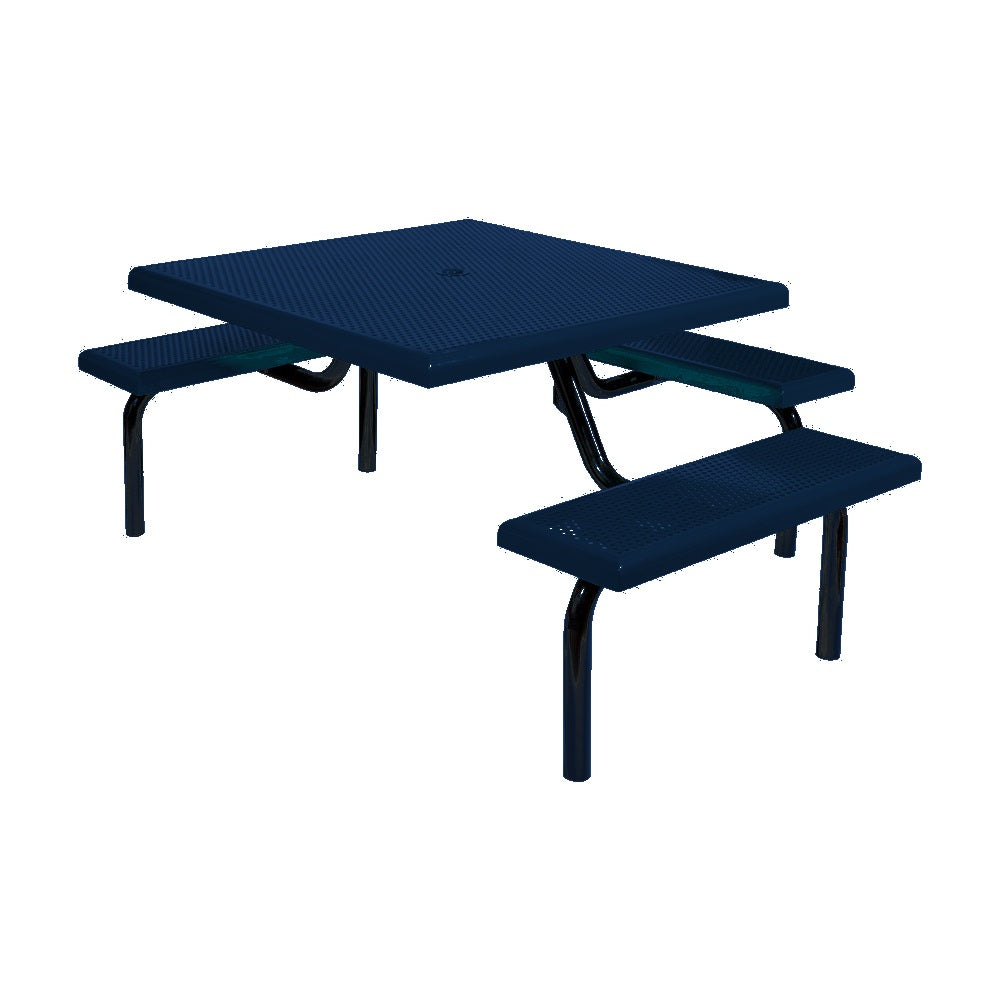 MF1021 Square Modular 3-Bench ADA Table — Metal Powder Coat — S48 Cobalt Blue — digitally rendered color preview