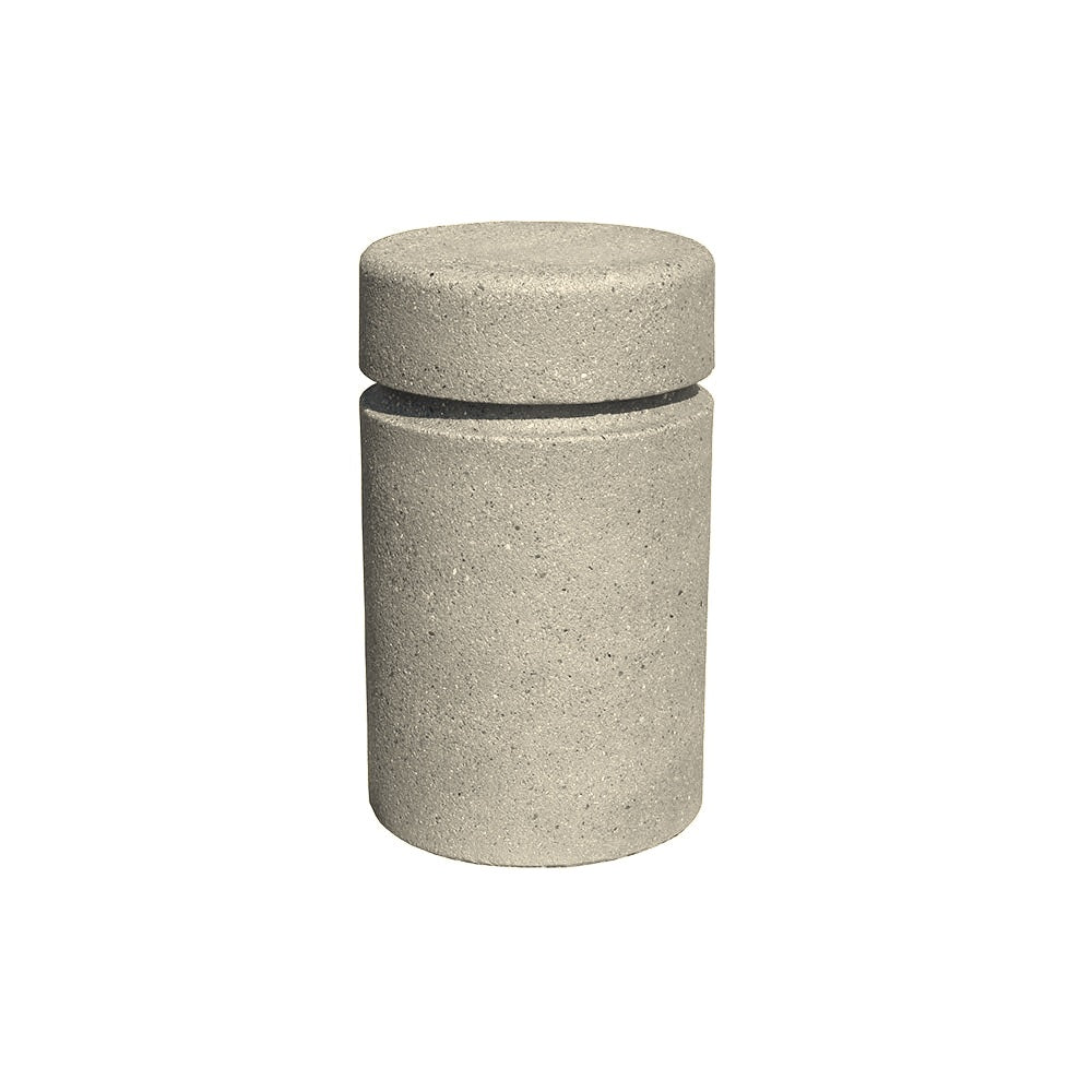 TF6000 Concrete Bollard with Reveal Line — Acid Wash — A20 White — digitally rendered color preview