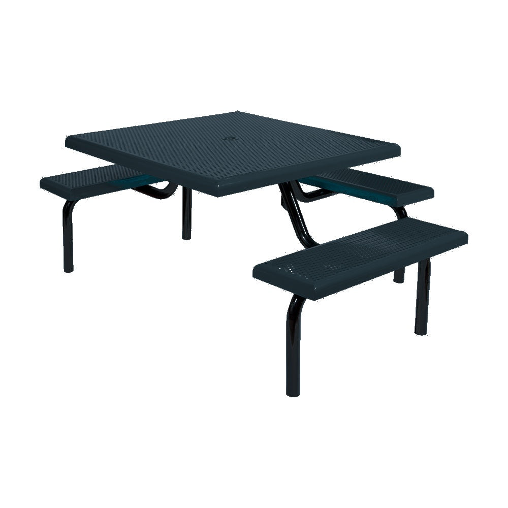 MF1021 Square Modular 3-Bench ADA Table — Metal Powder Coat — 126 Charcoal — digitally rendered color preview