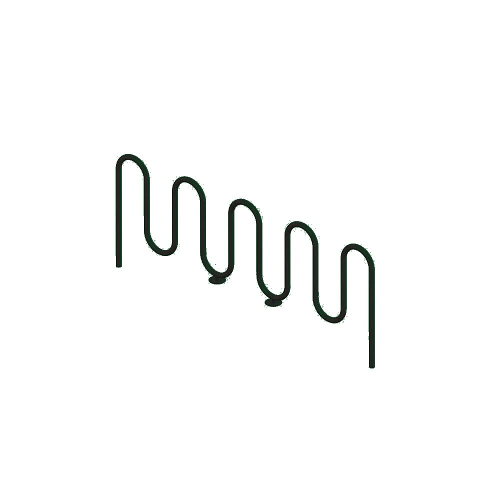 MF9019 Inground Mount 9 Loop Bike Rack — Metal Powder Coat — 69 Emerald — digitally rendered color preview