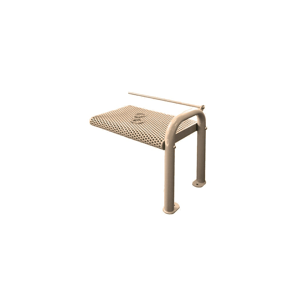 MF2083 Detention Bench Add-on — Metal Powder Coat — S44 Putty — digitally rendered color preview