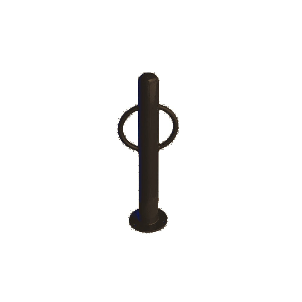 MF9005 Surface Mount Bike Post Bollard — Metal Powder Coat — 10 Bronze — digitally rendered color preview