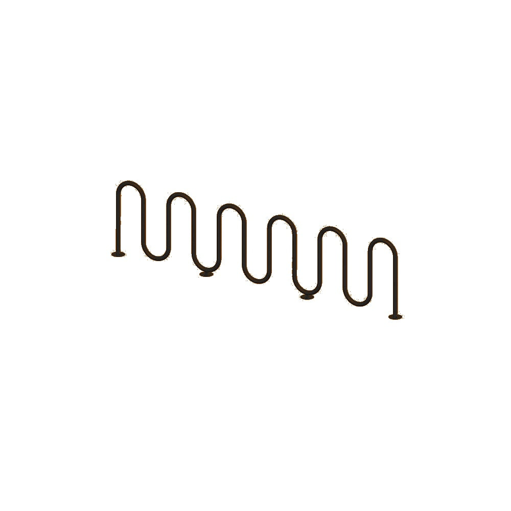 MF9030 Surface Mount 11 Loop Bike Rack — Metal Powder Coat — S14 Clay — digitally rendered color preview
