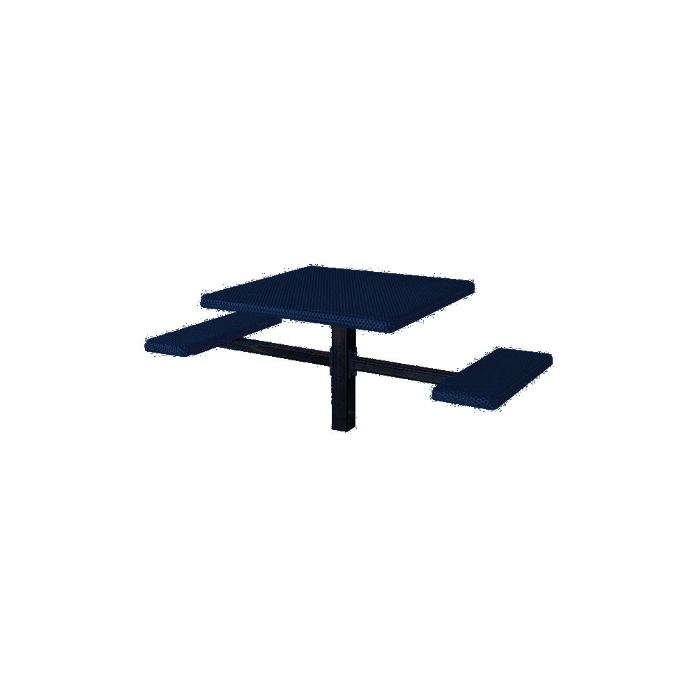 MF1062 Square 2-Bench Inground Mount ADA Compliant Table — Metal Powder Coat — S48 Cobalt Blue — digitally rendered color preview