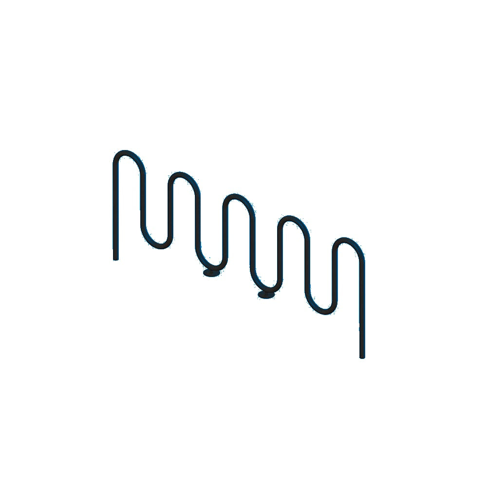 MF9019 Inground Mount 9 Loop Bike Rack — Metal Powder Coat — 0 Blue — digitally rendered color preview