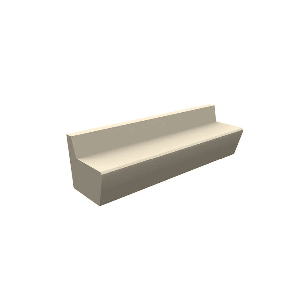 ZB.WL.33 Large Concrete Bench — Weatherstone — W20 White — digitally rendered color preview