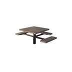 MF1061 Square 3-Bench Inground Mount ADA Compliant Table — Metal Powder Coat — S44 Putty — digitally rendered color preview